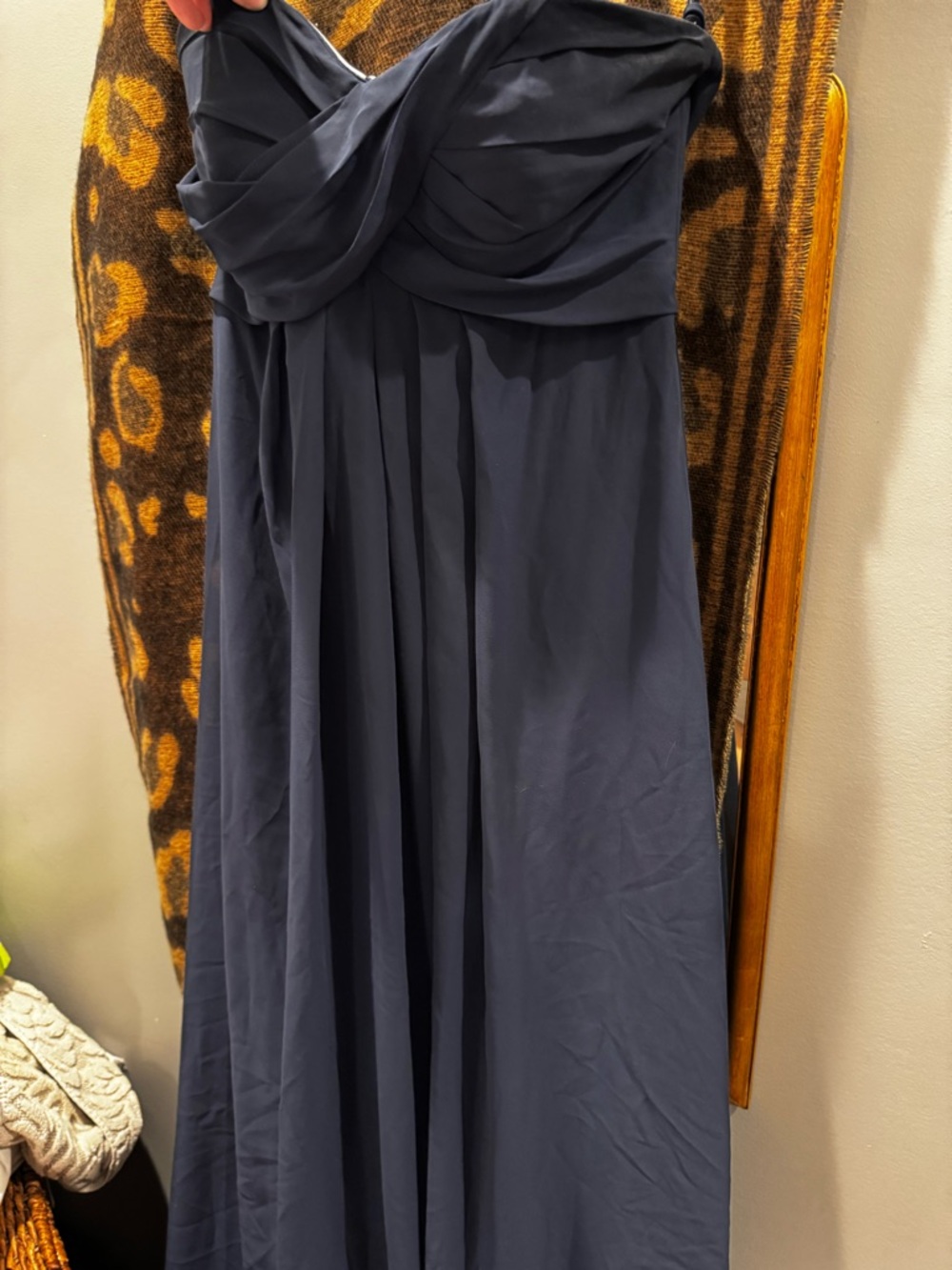 Bill Levkoff Strapless Midnight Blue Gown